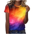 thumbnail image 3 of YOZGXEG Going Out Tops For Women Loose Round Neck Short Sleeve T Shirt Women Soft Polyester Spandex Casual Graphic Print Top Yellow S-3Xl, 3 of 5