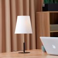 thumbnail image 2 of Lampe de table de 16 po noir mat/laiton/lin blanc<br>, 2 of 8