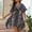 Gray, variant on Patlollav Women Plus Size Dress Summer Casual Short Sleeve V Neck Printed Sleeve Dresses