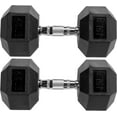 thumbnail image 1 of Signature Fitness Rubber Encased Hex Dumbbell  Multiple Sizes, 1 of 6