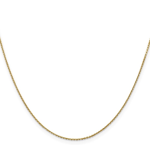 Solid 18k Yellow Gold Italian Polished 0.9mm Cable Chain Necklace 16 -20 Inches Chain Necklace for Women and Men