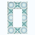 thumbnail image 5 of Metal Light Switch Plate Cover Mandala Teal Floral Pattern Damask MDL106, 5 of 13