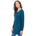 thumbnail image 4 of Roaman's Women's Plus Size Fine Gauge Drop Needle Henley Sweater Sweater, 4 of 5