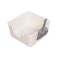 thumbnail image 2 of Inodoro para mascotas con parte abierta, caja de arena para gatos, bandeja de cama para gatos resistente, fácil de limpiar, caja de arena par, 2 of 8