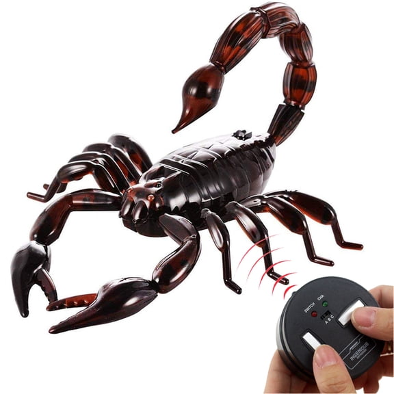 Tipmant Realistic RC Scorpion Remote Control Animal Vehicle Car Electric Scary Toy for Pet Cat Kids Halloween Birthday Gift (Brownish Black)
