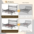 thumbnail image 3 of EnHomee King Metal Bed Frame with Vintage Headboard & Footboard Metal Platform Bed Frame King Heavy Duty Metal Bed Frame with LED Lights & Charge Station &Storage, Noise Free,Black, 3 of 6