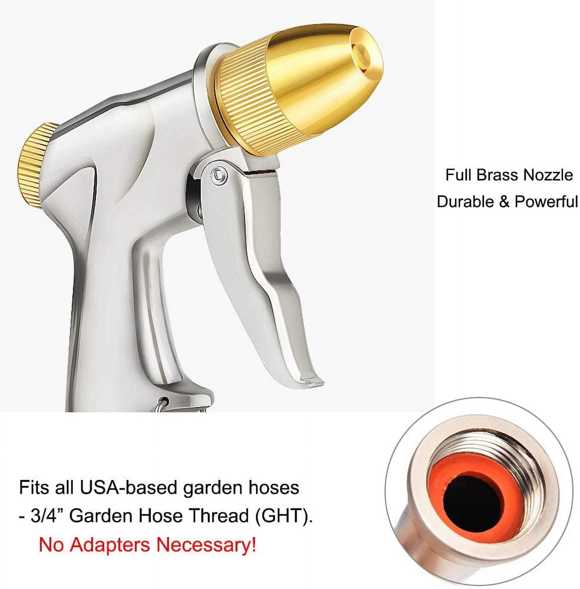 FANHAO Upgrade Garden Hose Nozzle Sprayer, Heavy Duty Metal Watering Nozzle with 4 Spraying Modes