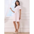 thumbnail image 4 of DARING DIVA Women's Plaid Tweed Button Up Round Neck Short Sleeve Dress M Pink, 4 of 5