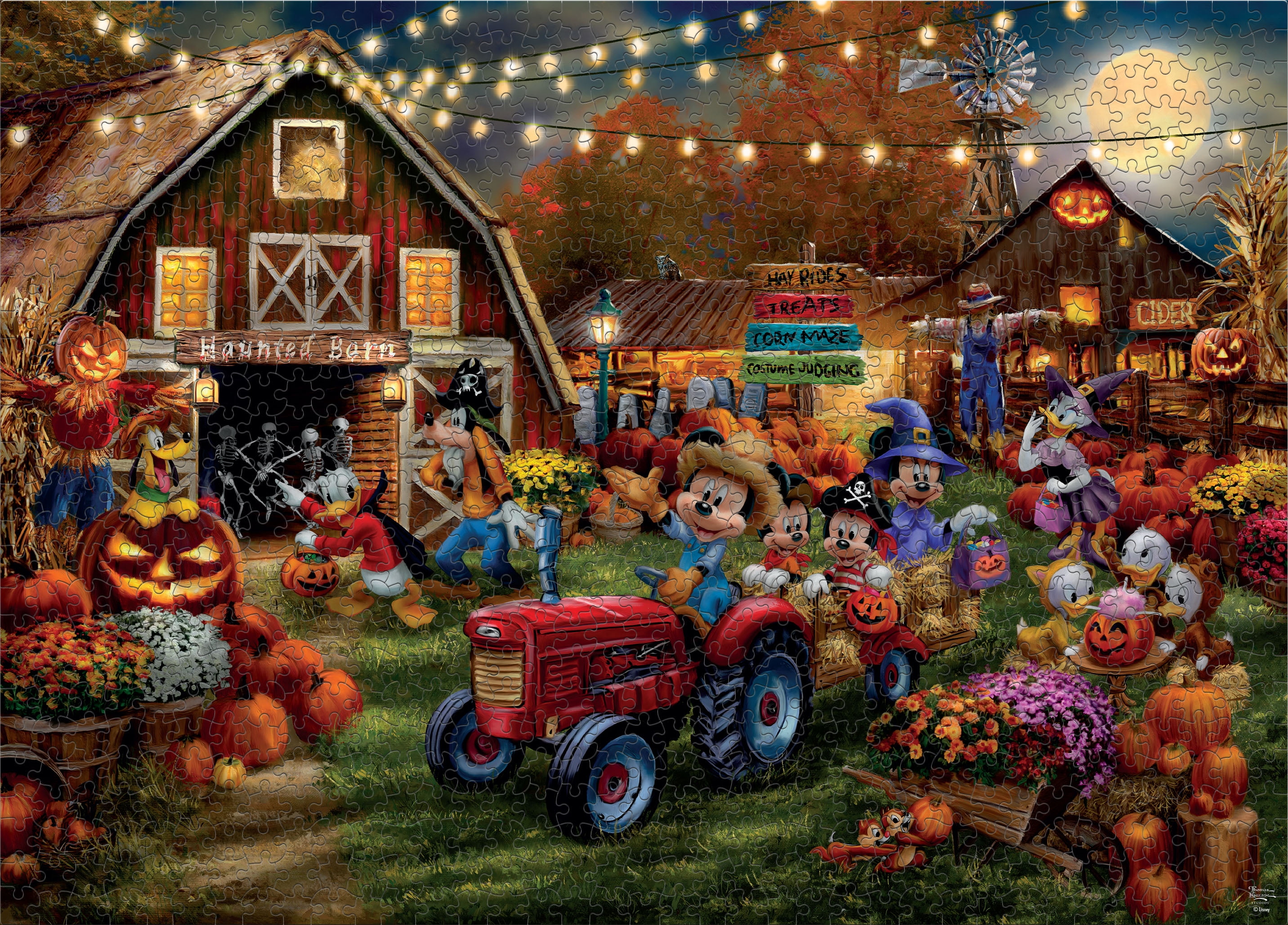 Ceaco 1000 Piece Mickey and Minnie Pumpkin Festival Interlocking Jigsaw Puzzle