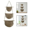 thumbnail image 6 of Hanging Fruit Baskets Macrame Hanging Basket Bohemian Decor Indoor Plant Holder Storage Basket for Organizing Potato Kitchen Taupe, 6 of 8