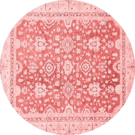 Ahgly Company Indoor Round Oriental Red Traditional Area Rugs, 5' Round