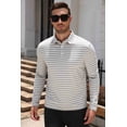 thumbnail image 5 of COOFANDY Long Sleeve Rugby Polo Shirts for Men, Sports Striped Regular Moisture Wicking Dry Fit Golf Shirt, Sizes S-2XL, 5 of 8
