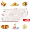 thumbnail image 4 of Silicone Pastry Baking Mat with Measurements Extra a Brush and a Dough Scraper- 27.5” x 20” Heat Resistant, BPA Free, Non-Stick Non-Slip Pastry Mat for Rolling Dough, Easy to Clean, Red, 4 of 5