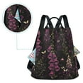 thumbnail image 5 of FORMRS Women's Travel Backpack Purse Anti-Theft Hidden Pockets Casual Shoulder Bag, Dark Purple Floral Pattern, 5 of 7
