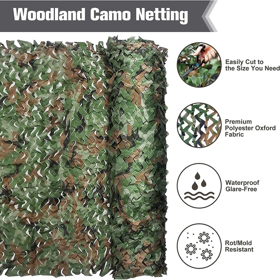 Camo Netting Blinds Great for Sunshade Camping Shooting Hunting Party Decoration, 6.6×10ft