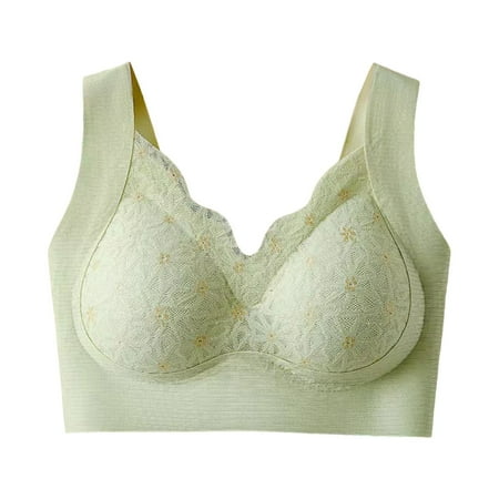 Siilsaa Woman Lingerie Minimizer Bras for Women Full Coverage  Unlined Lace Sexy Plus Size Underwire Bra for Large Green XXL