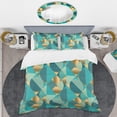thumbnail image 2 of Designart « Gold and Blue Dynamics II » Ensemble de Housse de Couette Style Mi-Siècle, 2 of 4