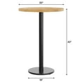 thumbnail image 5 of Flash Furniture 30" Round Solid Wood Commercial Indoor Tabletop in Natural with 18" Round Bar Height Rust-Resistant Black Cast Iron Base, 5 of 10