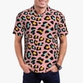 thumbnail image 3 of Balery Leopard Printed Men’s Short Sleeve Polo Shirt, Midweight Men's Shirt,Golf Polo shirts -X-Large, 3 of 9
