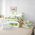thumbnail image 5 of Feelyou Giraffe Elephant Animal Bedding Comforter Set 7pcs, Green Palm Leaf Queen Bedding Sets, Woodland Wildlife Reversible Queen Sheet Sets, Ultra Soft Home Decor, 5 of 7