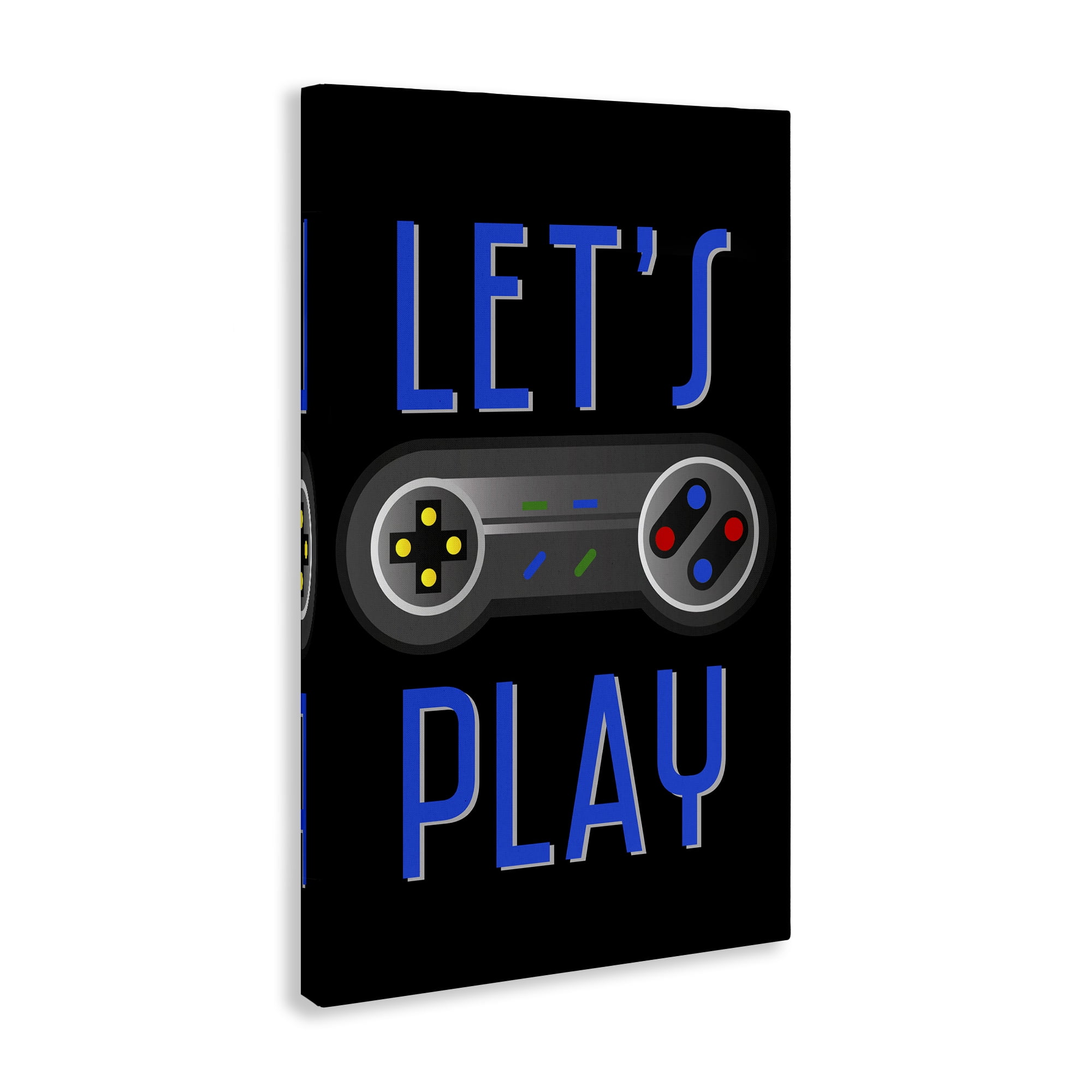 Stupell Industries Vintage Lets Play Games Typography Painting Gallery Wrapped Canvas Art Print Wall Art, 16 x 24