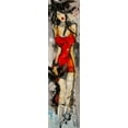 thumbnail image 2 of Zacher-Finet, Isabelle 7x14 Black Ornate Wood Framed with Double Matting Museum Art Print Titled - Femme en rouge, 2 of 4