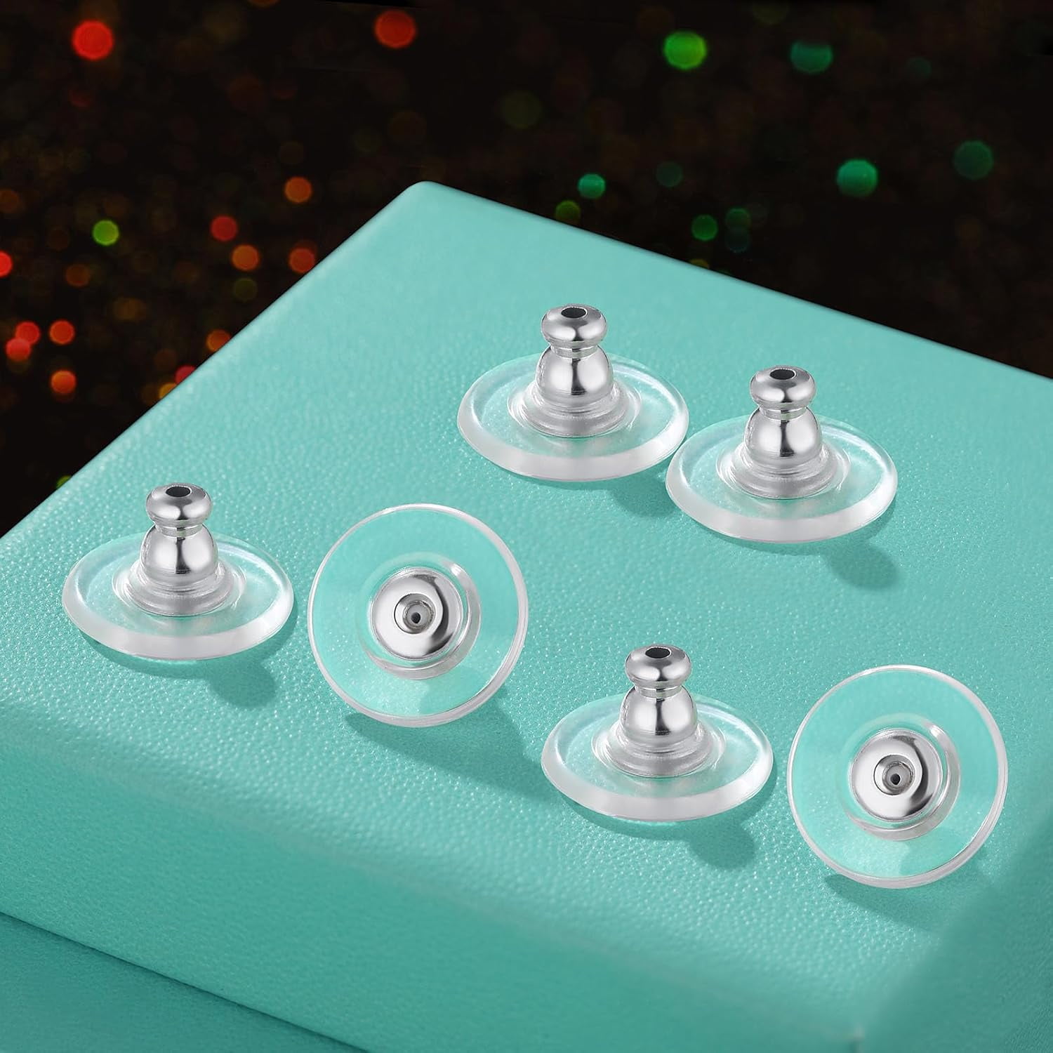Earring Backs for Heavy Droopy Earrings - 12mm/0.47 Inch Large Secure Locking Backs for Women & Men for Any Occasion, Durable and Stylish Earring Backing Replacement for Studs, Silver 6 PCS