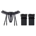 thumbnail image 2 of Conjunto de ropa interior Yinane Medias Negras + Seda PERLAS Conjunto de medias de liguero de perla G, 2 of 8