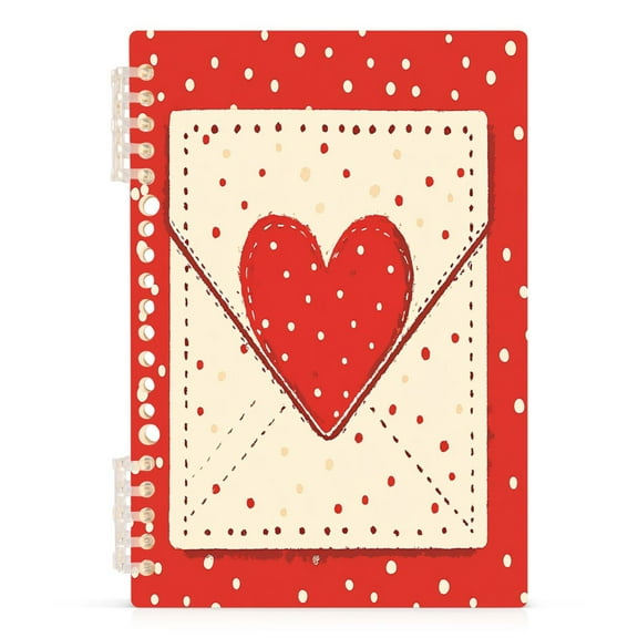 Valentines Day Love Letter Notebooks 1-subject Journal 60 Sheets A5 College Ruled Paper Detachable Ring 8.3"x5.7"