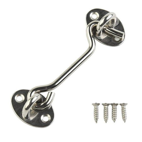 3/4/6/8/10 Inch Stainless Steel Crescent Window Lock With Switches Cabin Hooks Door Eye Latch Silent Catch Holder With Screw