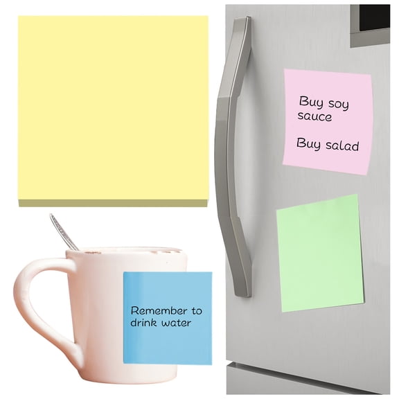 LQXZWJY (100 Sheets) Sticky Notes 3x3, 14 Colors Self Sticky Notes, Sticky Pads, Recyclable, Self-Stick Pads, Easy to Post for Home, Office, Notebook