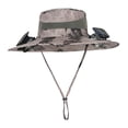 thumbnail image 3 of Sombrero de refrigeración con ventilador, sombrero para el sol, ala ancha, recargable, 3 velocidades, con ventilador solar, pescador tinta caqui, 3 of 8