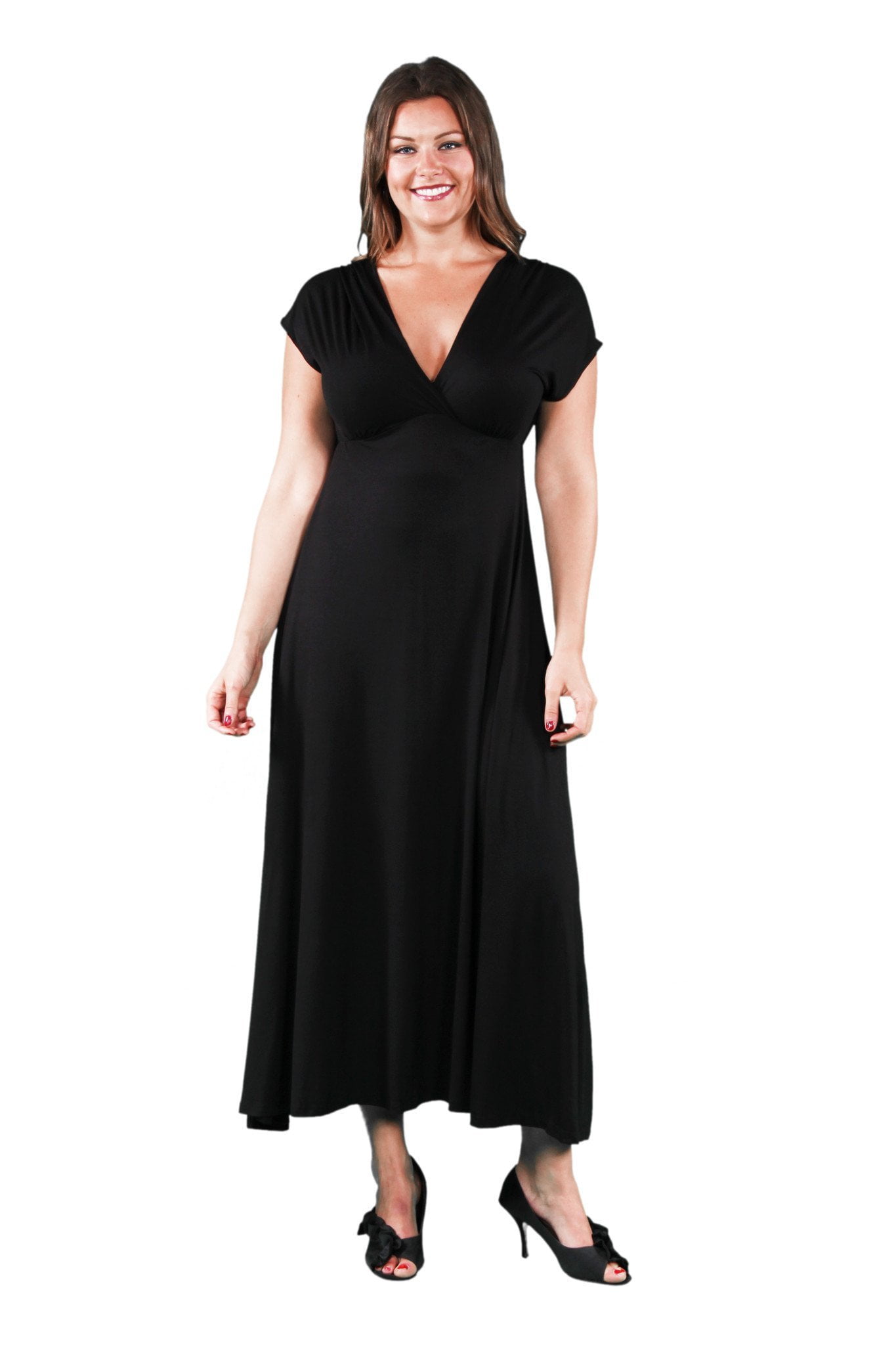 Women s Plus Faux Wrap Maxi Dress Walmart