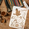 thumbnail image 3 of Crow and Painting Stencil 8.3x11.7inch Large with Roses Stencil Reusable Crow Branches Drawing Template Animal Theme Stencil for Painting On Wood Fabric Costume Canvas Mixed Color, 3 of 7