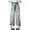 Light Blue, variant on KAUOD Girls Cute Bow Knot Print Rhinestone Jeans Wide Straight Leg Elastic High Waist Baggy Denim Pants Cargo Y2k Streetwear