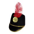 thumbnail image 3 of Vintage Military Style Marching Band Hat – Classic Dress Up Cap for Men and Women in One Size, Retro cosp^lay Headwear with Feather Plume, 3 of 3