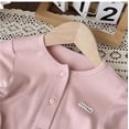 thumbnail image 6 of Rrxhxhs Cardigan for Girls Solid Color Crew Neck Side Drawstring Button Front Long Sleeve Loose Casual Cover Up, 6 of 6