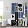 thumbnail image 3 of 72x84inch Jungle Adventure RV Shower Curtain Rustic Lodge Forest Bear Moose Deer Elk Retro Bath Curtain Set Waterproof Fabric Washable Bathroom Curtain Accessories for Home Bathroom Decor, 3 of 6