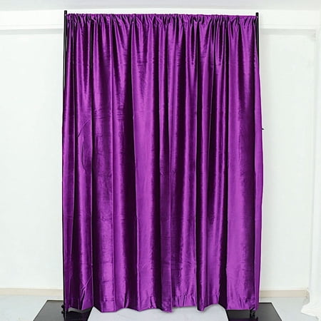 BalsaCircle 8 feet x 8 feet Purple Velvet Backdrop Curtain Party Photobooth Decorations