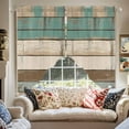 thumbnail image 2 of American Pastoral Stripes Swag Valances for Windows 2 Pack Vintage Green Worn Wood Grain Swag Kitchen Curtains 45 Inches Long Rod Pocket Short Window Treatment for Kitchen Bathroom 36"x45", 2 of 8