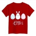 thumbnail image 4 of Toddler Girls Tops & T-Shirts Children's Easter Bunny Print Round Neck Short Sleeve Fashion Casual Comfortable T Shirts Activewear,Red,6-7 Years, 4 of 4