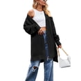 thumbnail image 2 of Arvbitana Women's Autumn Loose Knit Cardigan Solid Color Long Sleeve Open Front Knitwear Sweater Casual Warm Coat, 2 of 4
