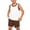 Coffee, variant on LJEFF Boys Contrast Trim Cotton Tank & Shorts Set, Breathable Elastic Waist Solid Color Soft Casual 2PC Outfit Beige Size 2 T