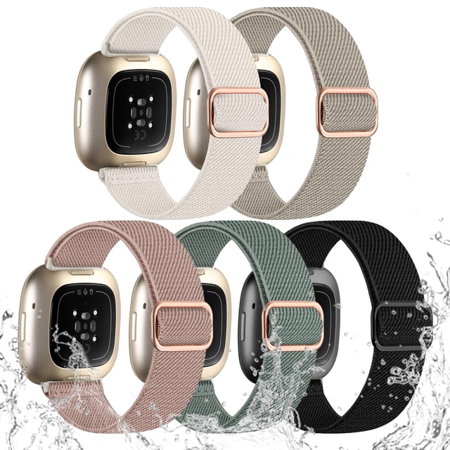 Odbeai correas de nailon para Fitbit Versa 4, paquete de 5, resistentes al agua