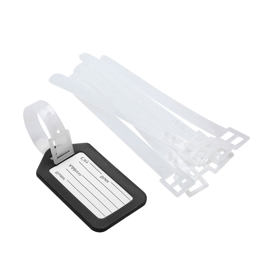 Unique Bargains 10 Pcs Hard Plastic Suitcase Travel Name Message Luggage Tags