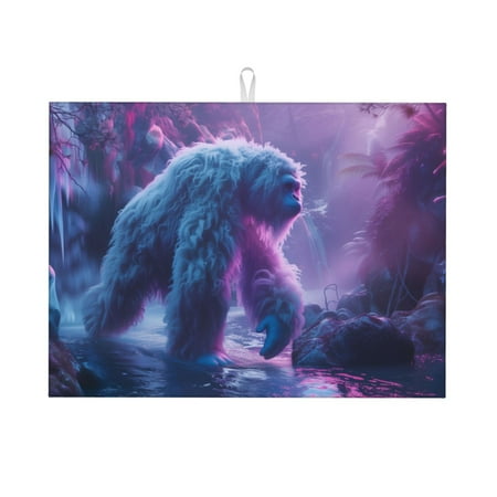 

Sigee Mystical White gorilla Jungle for Dish Drying Mat for Kitchen Counter Premium Kitchen Drying Mat 18 x 24 Dish Drying Pad