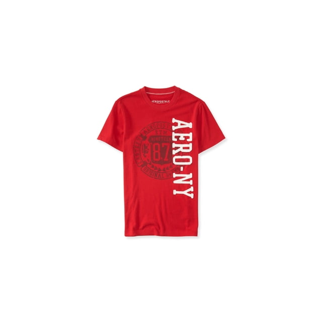 Aeropostale - Camiseta con adornos AERO-NY para hombre, rojo, mediano Aeropostale Camiseta adornada
