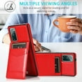 thumbnail image 5 of Phone Case for Samsung Galaxy S20 FE Gaxaly S 20 FE 5G UW 6.5 inch with Tempered Glass Screen Protector Credit Card Holder Wallet Cover Stand Leather Cell Glaxay S20FE 20S Fan Edition G5 Cases Red, 5 of 7