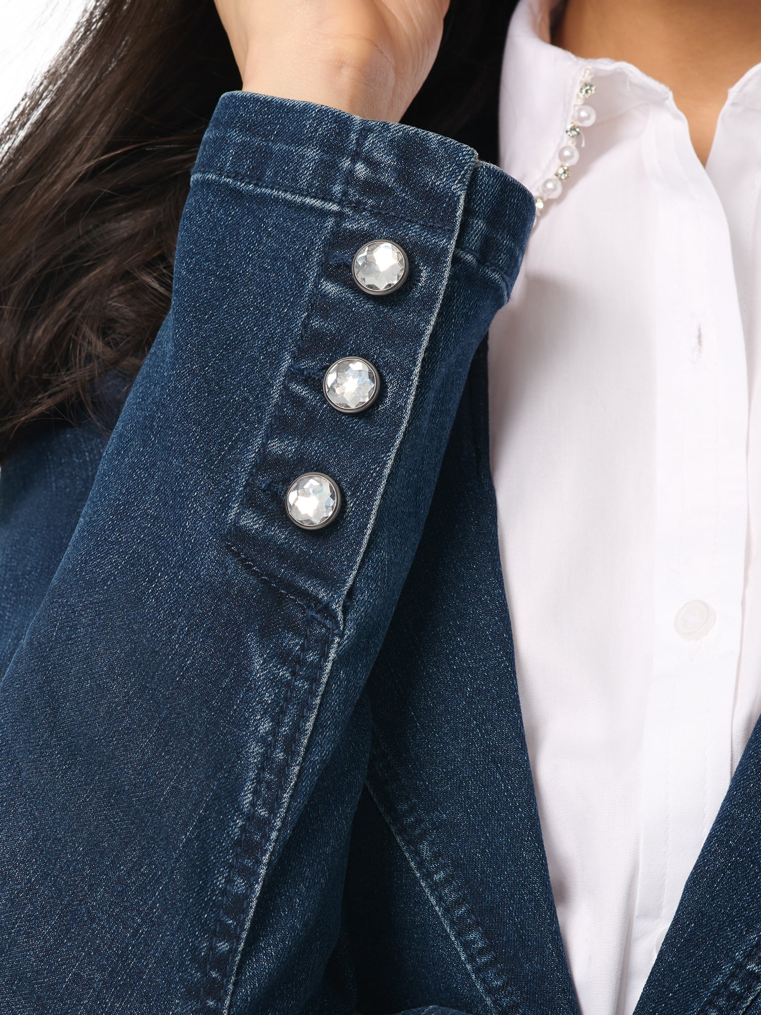 Gloria Vanderbilt Swan Series Women's Embroidered Fitted Blazer, Sizes S-3XL