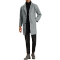 thumbnail image 2 of Lars Amadeus Men's Trench Coat Notched Lapel Mid-Length Casual Solid Overcoat, 2 of 5
